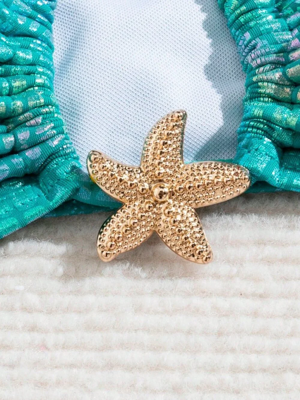 Women's Sexy Glossy Pattern Bikini with Star fish detail
